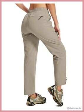 Waterproof Hiking Cargo Pants with 5 Zipper Pockets UPF 50+